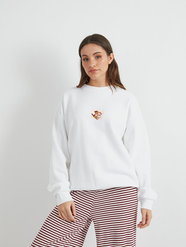 Skinnydip London Disney Toy Story Jessie And Bullseye Giddy Up Sweatshirt In White