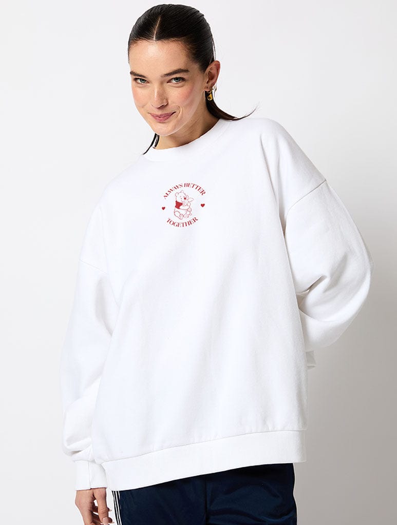Skinnydip London Disney Winnie The Pooh & Piglet Sweatshirt In Ecru