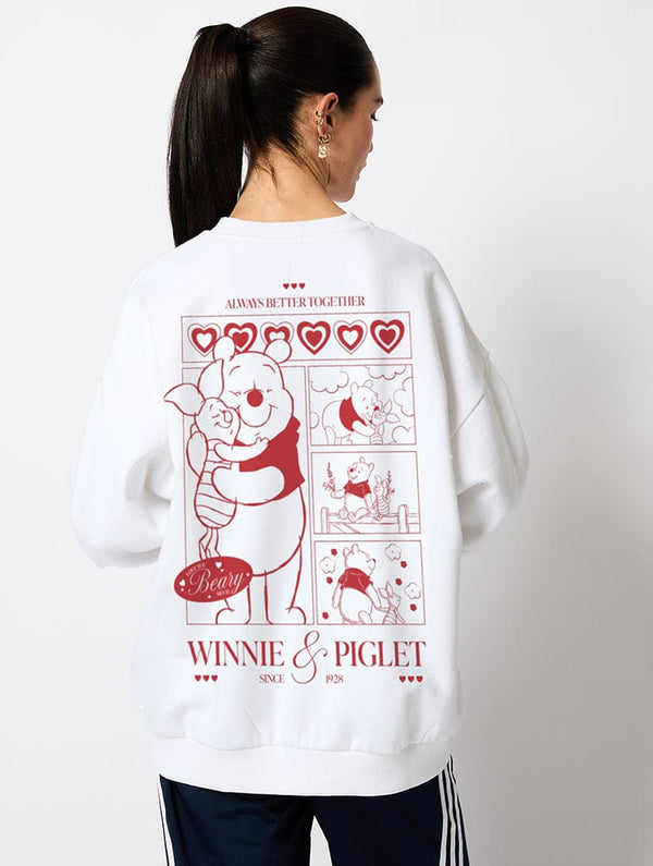 Skinnydip London Disney Winnie The Pooh & Piglet Sweatshirt In Ecru