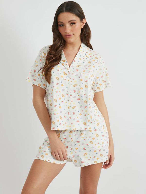 Skinnydip London Ditsy Fruit Shirt & Short Pyjama Set
