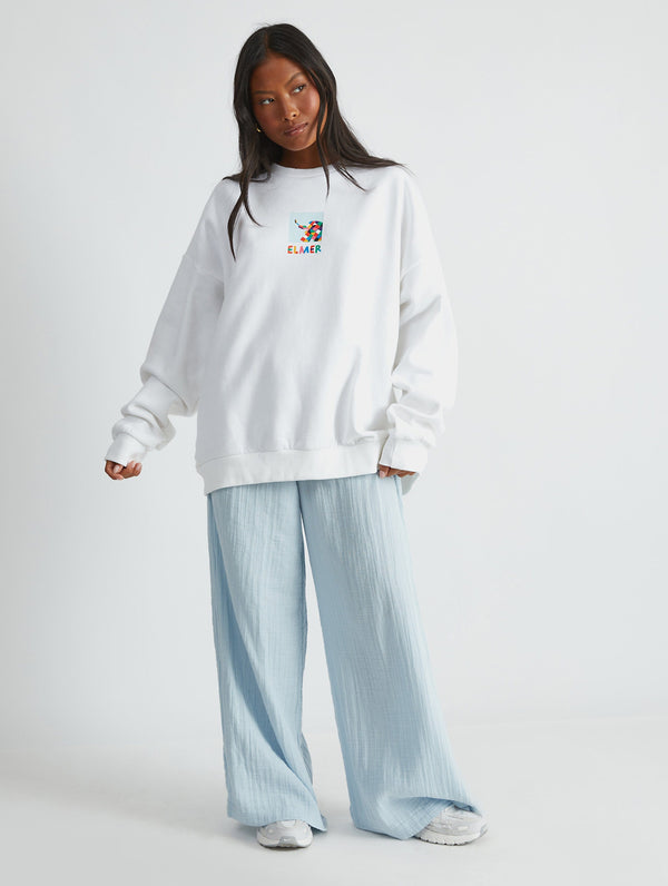 Skinnydip London Elmer Patchwork Sweatshirt In Ecru