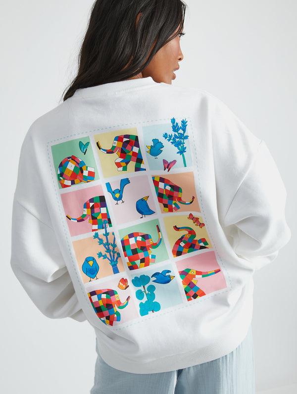 Skinnydip London Elmer Patchwork Sweatshirt in Ecru