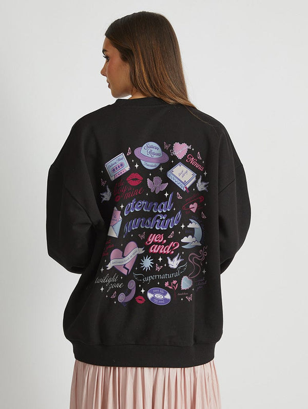 Skinnydip London Eternal Sunshine Album Sweatshirt In Black
