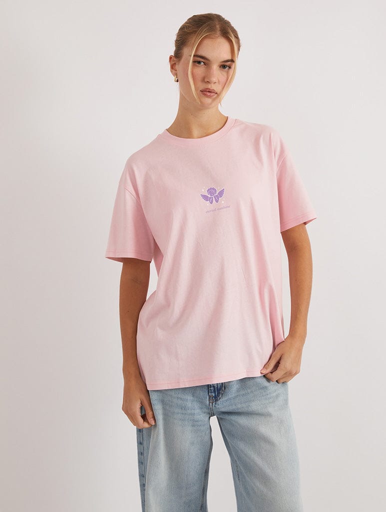 Skinnydip London Eternal Sunshine Album T-Shirt In Pink