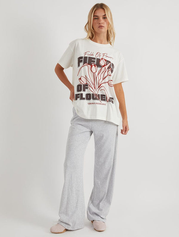 Skinnydip London Fields Of Flowers T-Shirt In Ecru – Skinnydip London