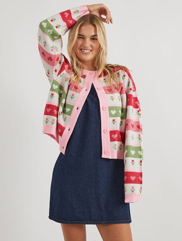 Skinnydip London Floral Stripe Knitted Cardigan – Skinnydip London