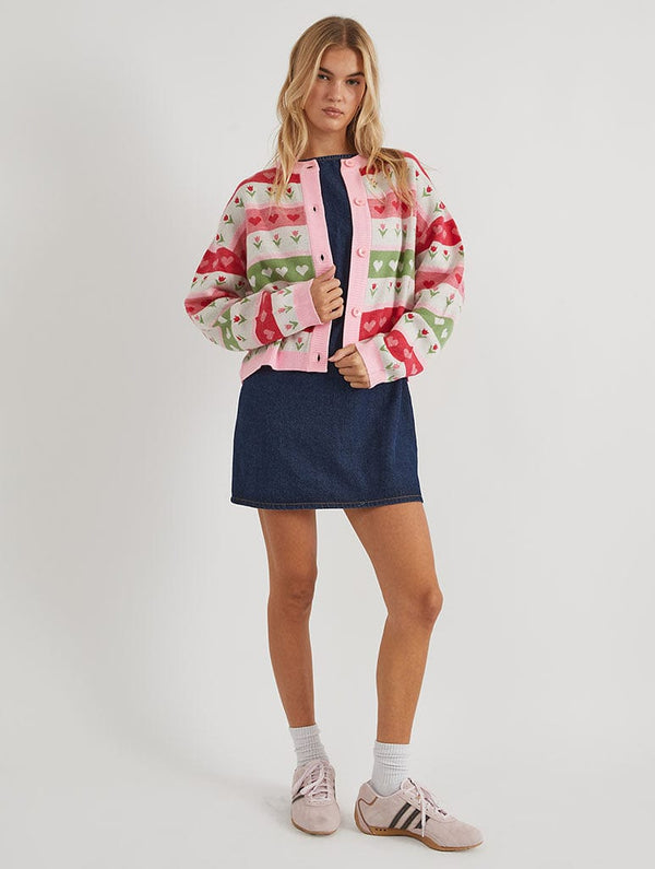 Skinnydip London Floral Stripe Knitted Cardigan – Skinnydip London