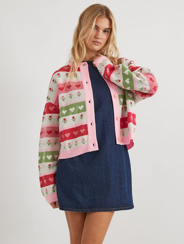 Skinnydip London Floral Stripe Knitted Cardigan – Skinnydip London