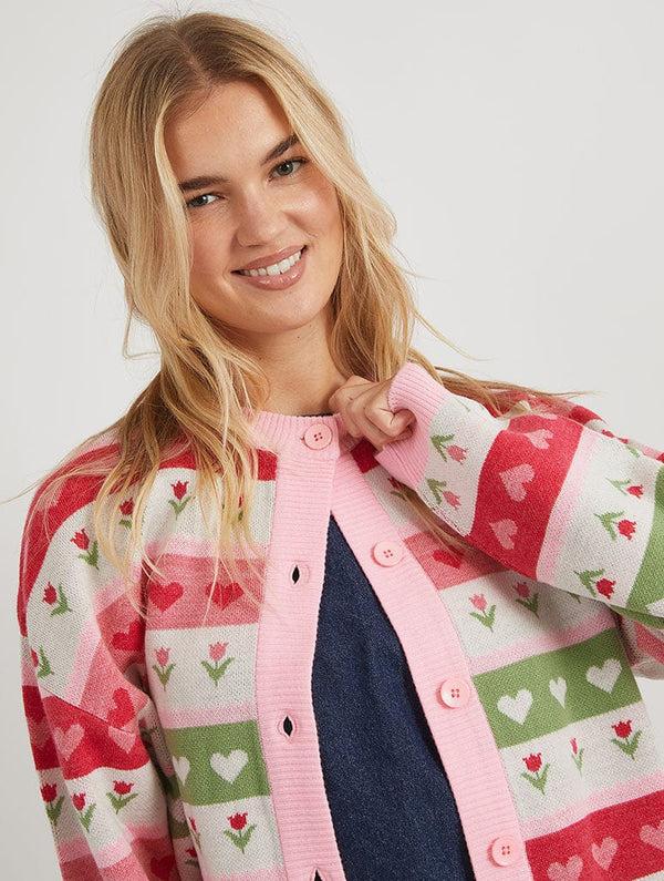 Skinnydip London Floral Stripe Knitted Cardigan – Skinnydip London