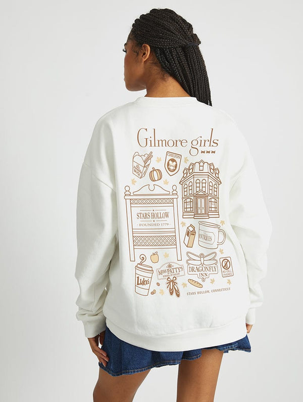 Skinnydip London Gilmore Girls x Skinnydip Stars Hollow Sweatshirt In White