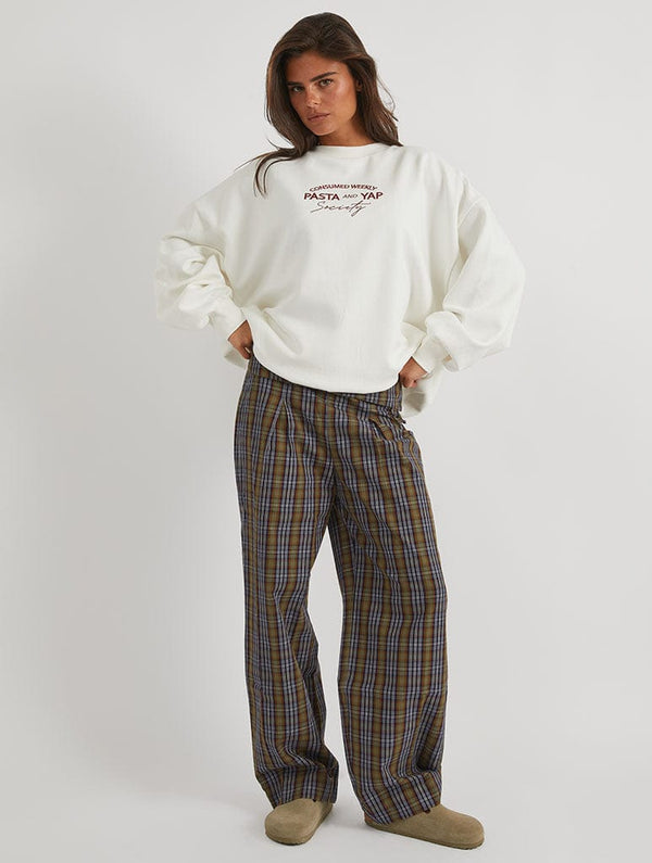 Skinnydip London Girl Dinner Society Sweatshirt In Ecru – Skinnydip London