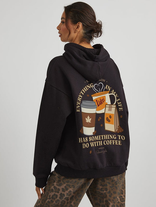 Skinnydip London Girlmore Girls x Skinnydip Luke's Coffee Hoodie In Black Skinnydip London Girlmore Girls x Skinnydip Luke's Coffee Hoodie In Black
