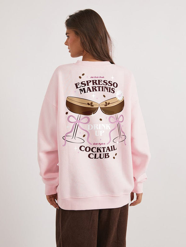 Skinnydip London Girls' Night In Espresso Martini Sweatshirt In Pink