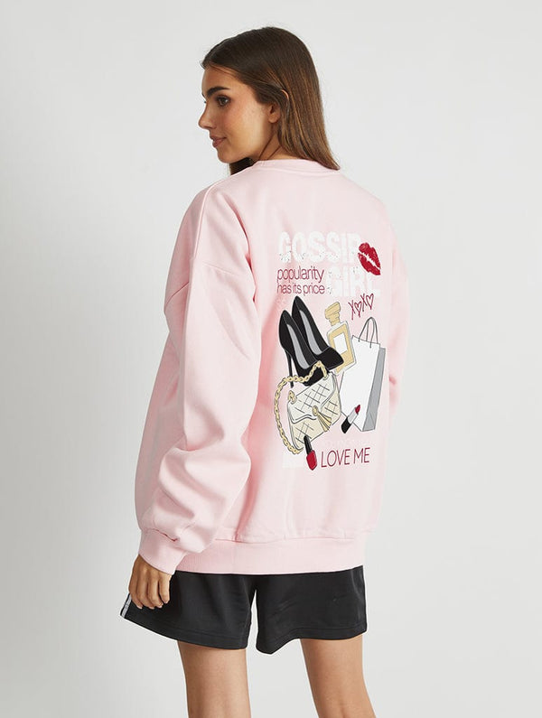 Skinnydip London Gossip Girl x Skinnydip Magazine Sweatshirt In Pink