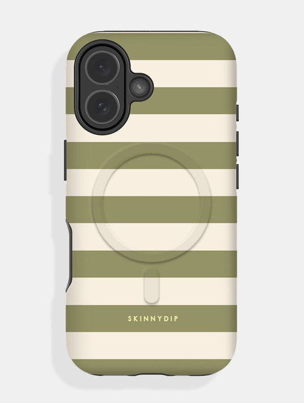 Skinnydip London Green and Cream Stripe MagSafe Ultra Protective iPhone Case – Skinnydip London