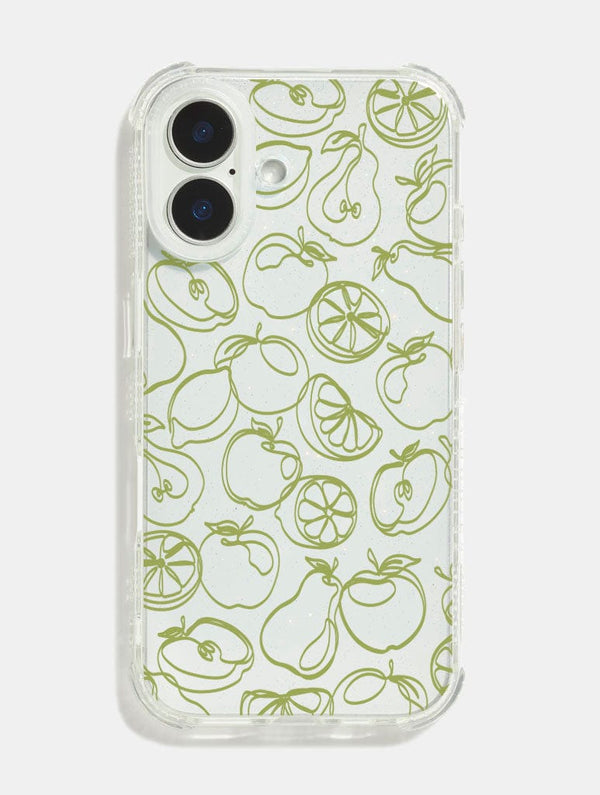 Skinnydip London Green Fruit Outline Shock iPhone Case