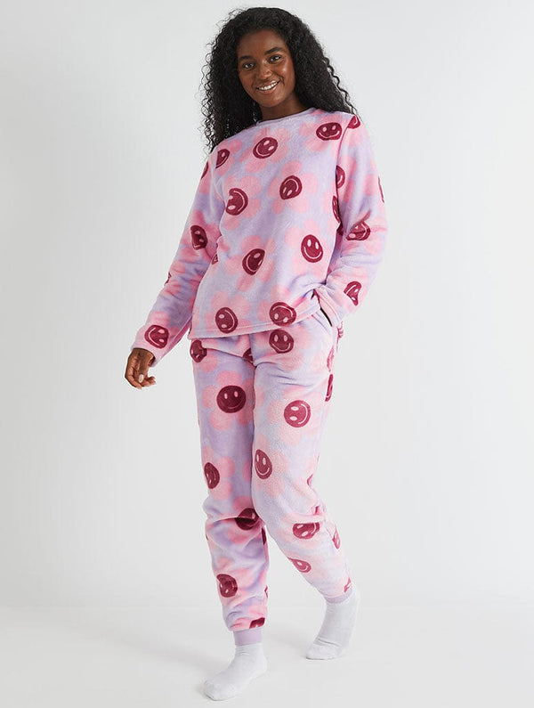 Skinnydip London Happy Flower Lilac Twosie Fleece Pyjama Set – Skinnydip London
