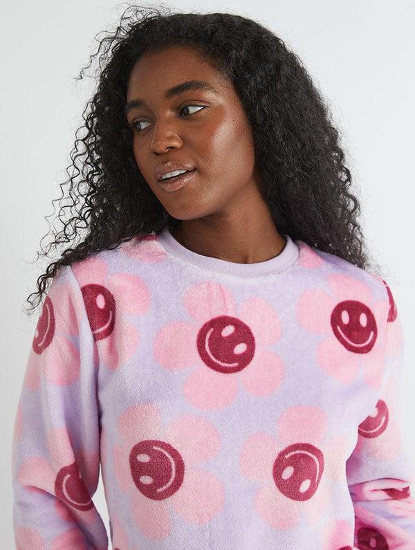 Skinnydip London Happy Flower Lilac Twosie Fleece Pyjama Set – Skinnydip London