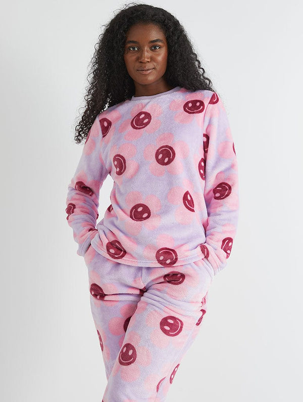 Skinnydip London Happy Flower Lilac Twosie Fleece Pyjama Set – Skinnydip London