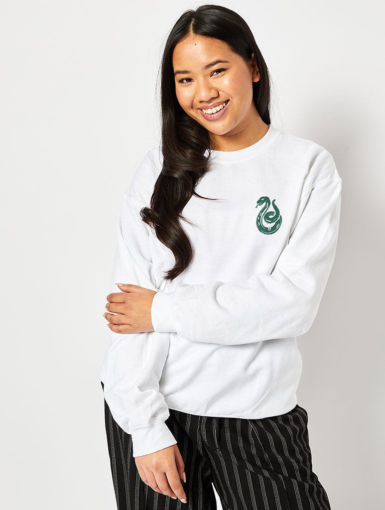 Skinnydip London Harry Potter Slytherin Sweatshirt In White