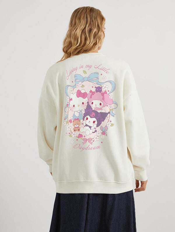 Skinnydip London Hello Kitty & Friends Living In My Little Daydream Sweatshirt In White