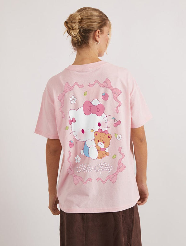 Skinnydip London Hello Kitty x Skinnydip Teddy T-Shirt In Pink