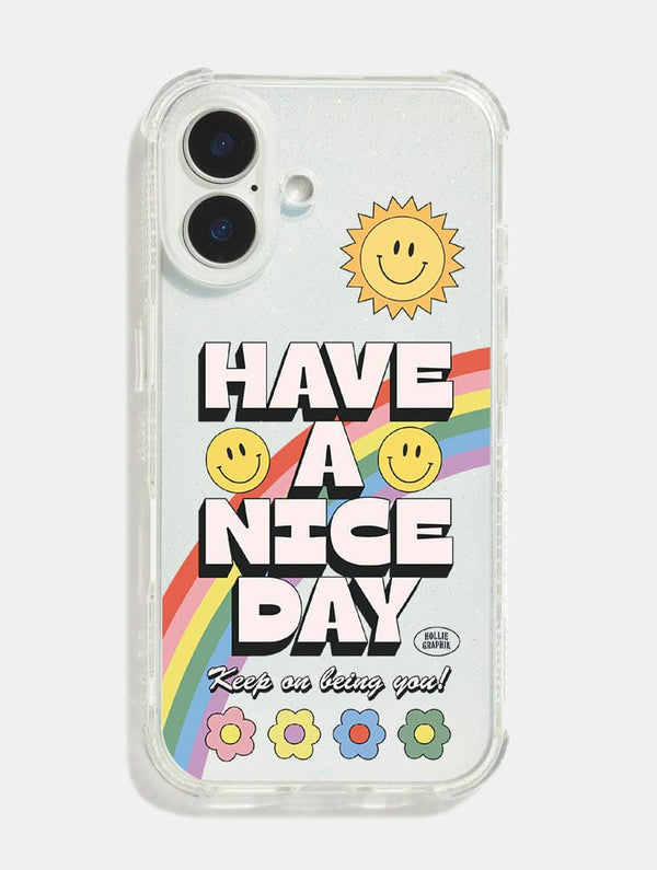 Skinnydip London Hollie Graphik x Skinnydip Have A Nice Day Shock iPhone Case