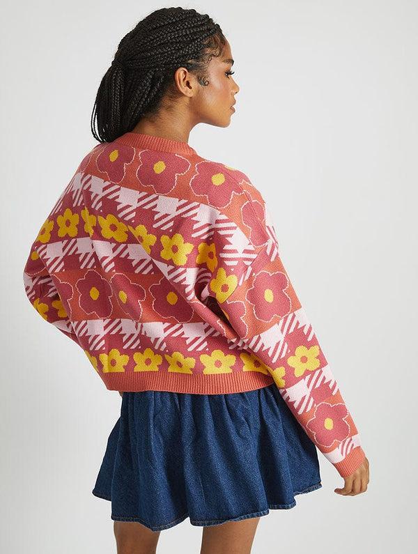 Skinnydip London Houndstooth Flower Knitted Cardigan – Skinnydip London