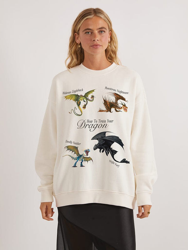 Skinnydip London How To Train Your Dragon x Skinnydip Species Sweatshirt In White