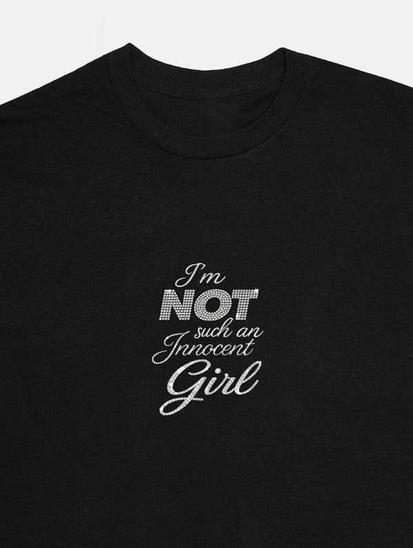 Skinnydip London I'm Not Such An Innocent Girl Baby T-Shirt In Black
