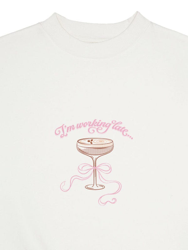 Skinnydip London I'm Working Late Sweatshirt In Ecru