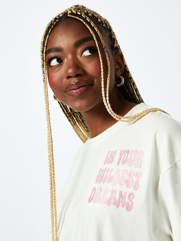 Skinnydip London In Your Wildest Dreams T-Shirt In Ecru – Skinnydip London