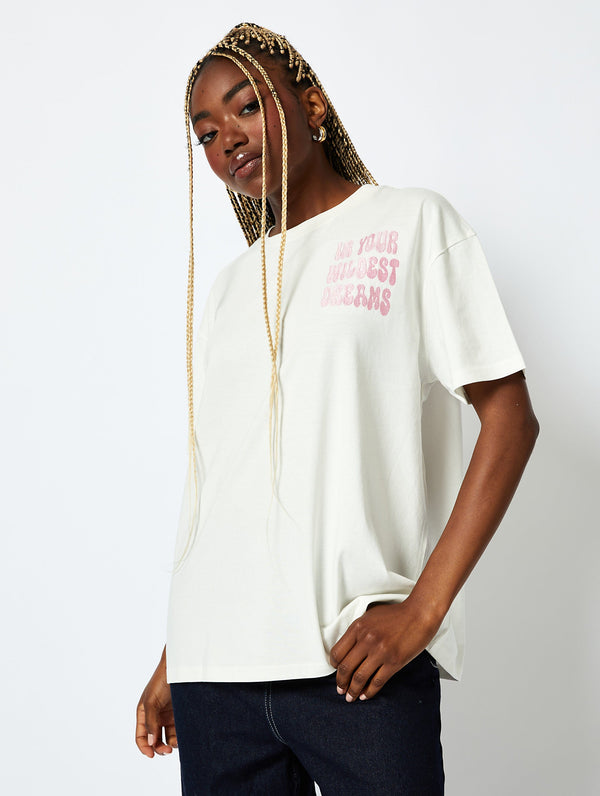 Skinnydip London In Your Wildest Dreams T-Shirt In Ecru – Skinnydip London
