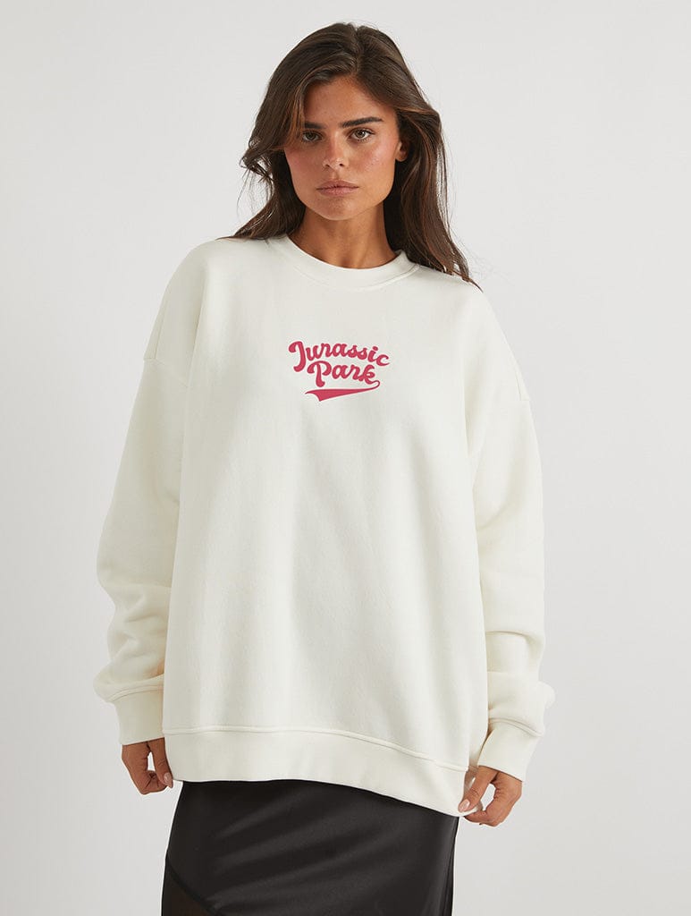Skinnydip London Jurassic Park X Skinnydip Sweatshirt In White