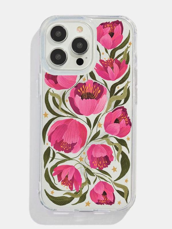 Skinnydip London Kate Fox x Skinnydip Pink Floral Glitter MagSafe iPhone Case
