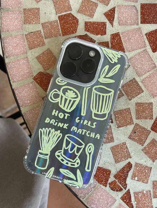 Skinnydip London Lauren Emmett X Skinnydip Hot Girls Drink Matcha Shock IPhone Case