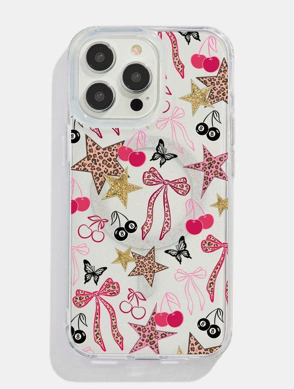 Skinnydip London Leopard Cherry Scrapbook Glitter MagSafe iPhone Case