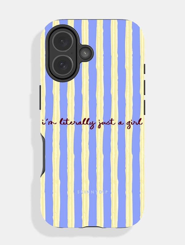 Skinnydip London Literally Just a Girl Stripey Quote Ultra Protective iPhone Case – Skinnydip London