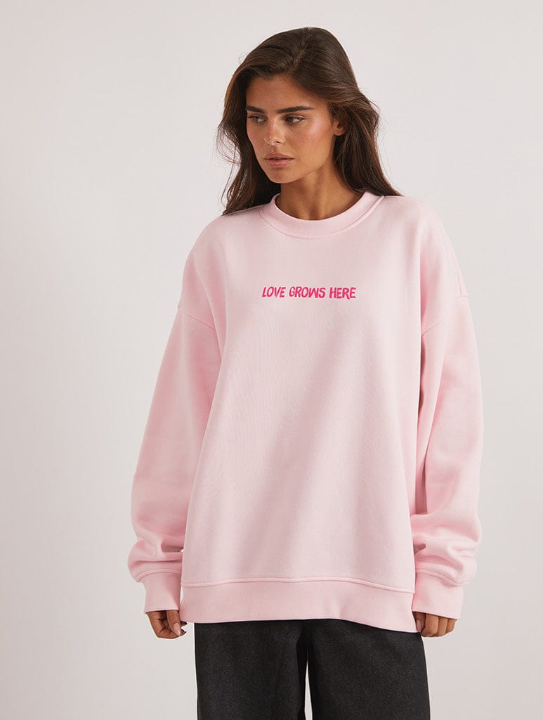 Skinnydip London Love Grows Here Sweatshirt In Pink
