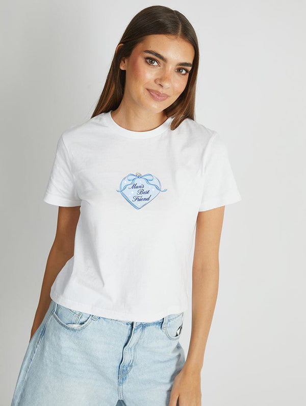 Skinnydip London Man's Best Friend Baby T-Shirt In White