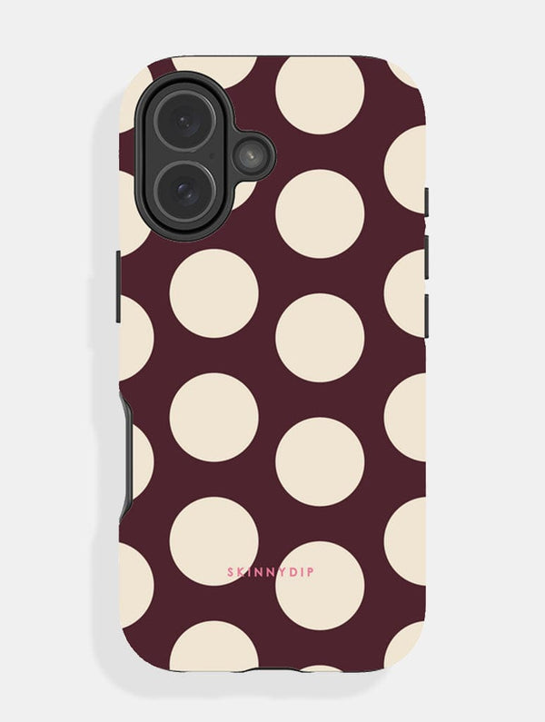 Skinnydip London Maroon and Cream Polka Dots Ultra Protective iPhone Case – Skinnydip London