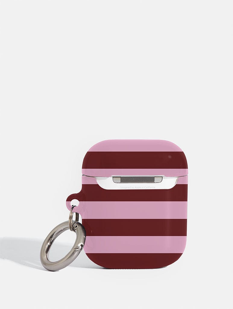 Skinnydip London Maroon And Pink Stripes AirPods Case – Skinnydip London