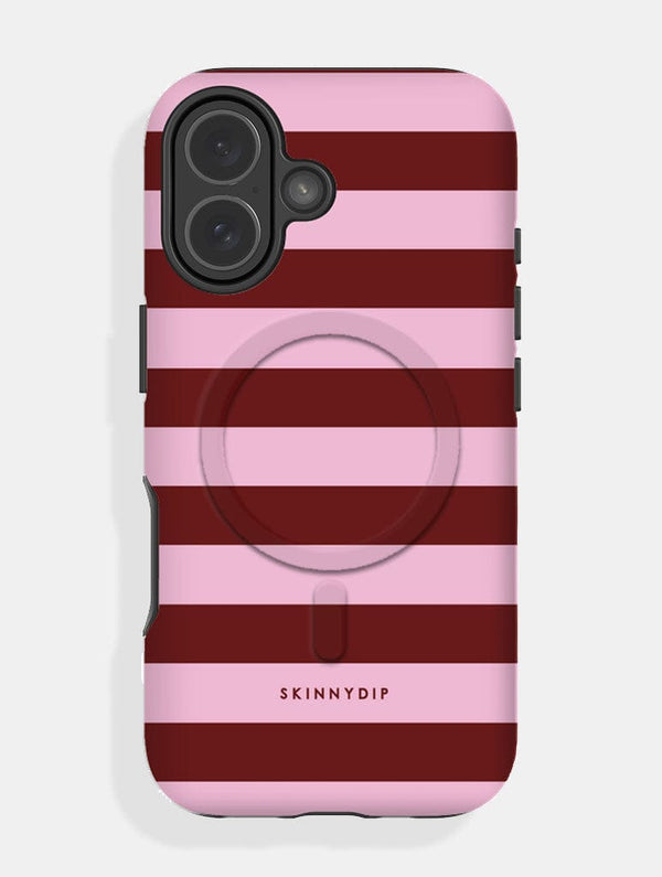 Skinnydip London Maroon and Pink Stripes MagSafe Ultra Protective iPhone Case – Skinnydip London