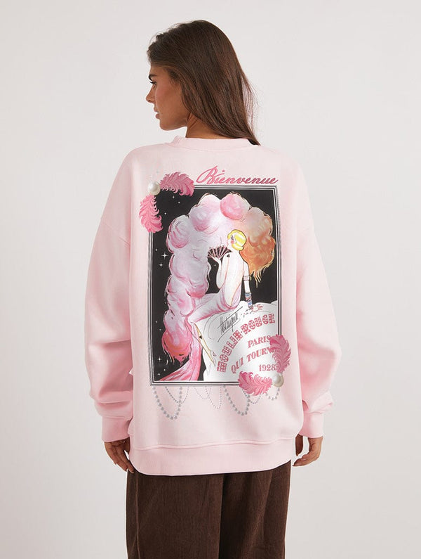 Skinnydip London Moulin Rouge x Skinnydip Bienvenue Sweatshirt In Pink