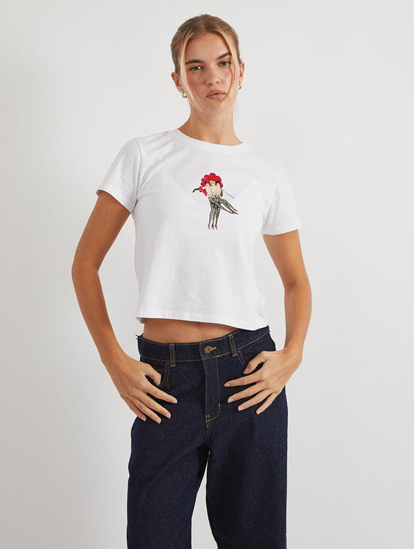 Skinnydip London Moulin Rouge x Skinnydip Dancers Baby T-Shirt In White