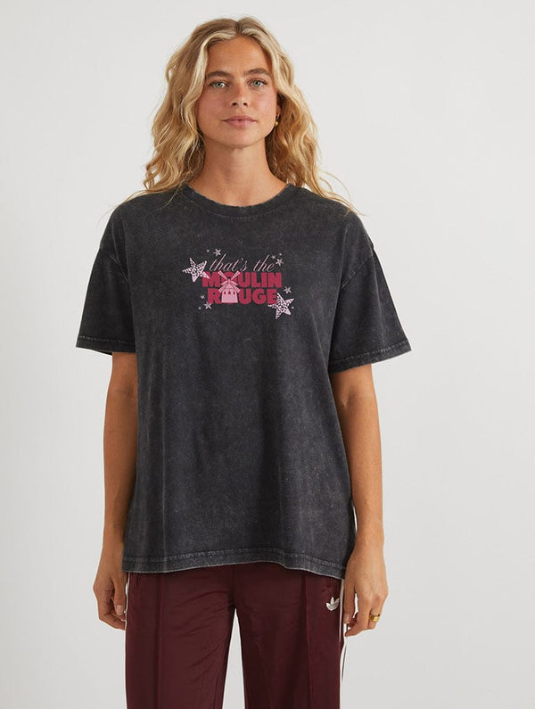Skinnydip London Moulin Rouge x Skinnydip That's The Moulin Rouge T-Shirt In Acid Wash