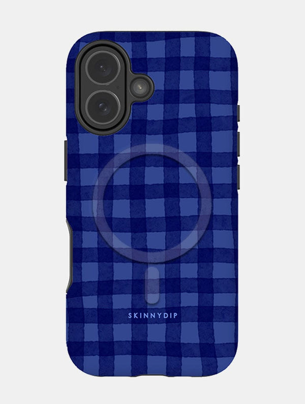 Skinnydip London Navy Blue Gingham Magsafe iPhone Ultra Protective Case