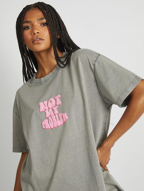 Skinnydip London Not My Problem T-Shirt In Acid Wash