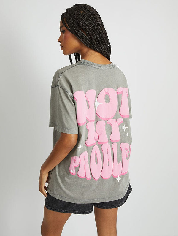 Skinnydip London Not My Problem T-Shirt in Acid Wash