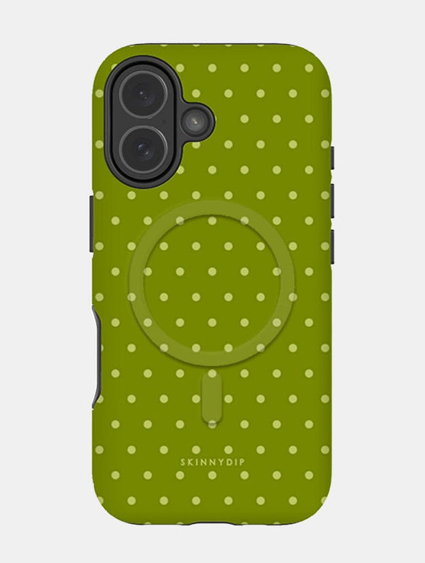 Skinnydip London Olive Green Mini Dots Magsafe Ultra Protective iPhone Case